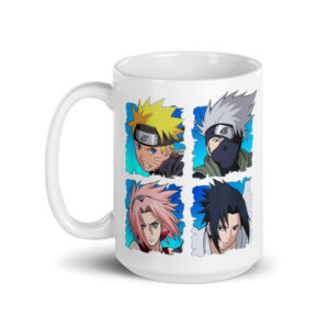 Naruto Shippuden 4 Heads White glossy mug