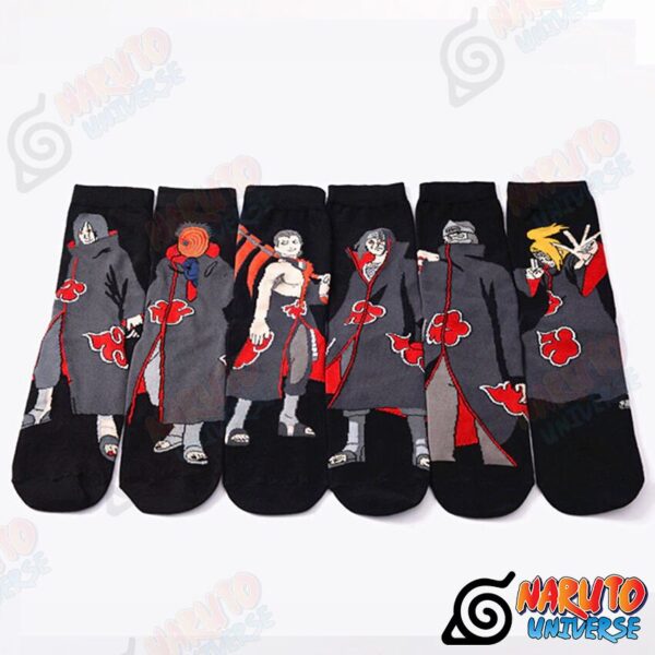 Naruto Socks Akatsuki Team (5 Pairs) Long Tube Socks For Men And Women - Naruto Merch by naruto-universe.com
