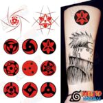 Small Naruto Tattoos Sticker Sharingan - Naruto Merch Universe