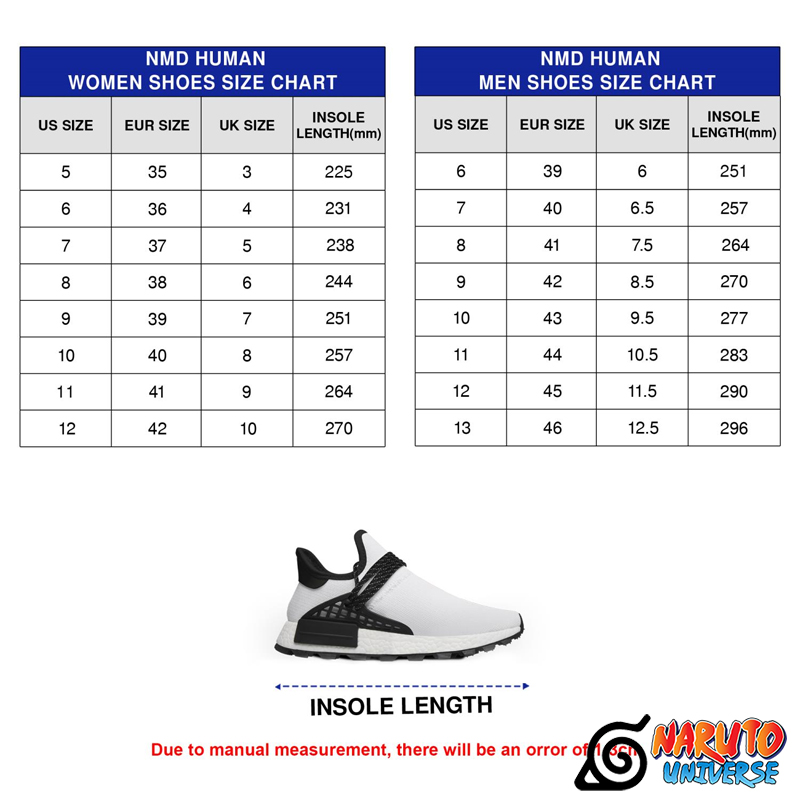 NMD Human shoes size chart